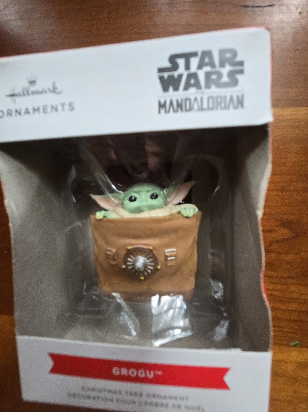 Star Wars Mandalorian Grogu In Brown Pouch Ornament - Baby Yoda Holiday Accent